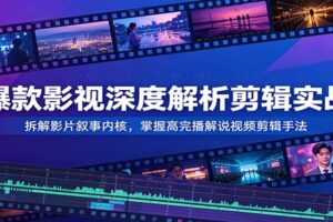 爆款影视深度解析剪辑实战:拆解影片叙事内核,掌握高完播解说视频剪辑手法