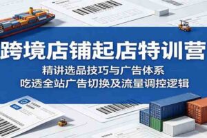 跨境店铺起店特训营:精讲选品技巧与广告体系,吃透全站广告切换及流量调控逻辑