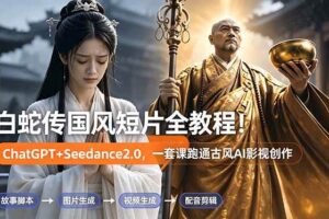 (18737期)白蛇传-国风短片全教程!ChatGPT+Seedance2.0,一套课跑通古风AI影视创作