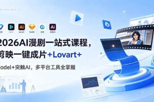 (18736期)2026AI 漫剧一站式课程,剪映一键成片+Lovart+Codel+突触AI,多平台工具全掌握