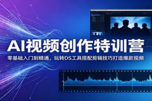 AI视频创作特训营:零基础入门到精通,玩转DS工具搭配剪辑技巧打造爆款视频