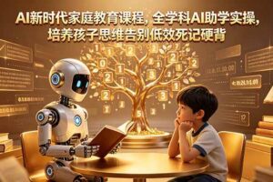 (18745期)AI新时代家庭教育课程,全学科AI助学实操,培养孩子思维告别低效死记硬背