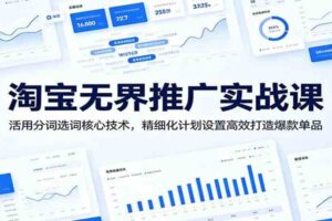 淘宝无界推广实战课:活用分词选词核心技术,精细化计划设置高效打造爆款单品