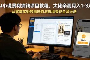 (18898期)AI小说暴利搞钱项目教程,大佬亲测月入1-3万,从零教学短故事创作与投稿变现全套玩法