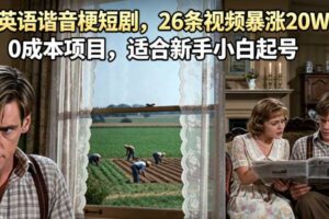 AI做英语谐音梗短剧,26条视频暴涨20W粉丝,0成本项目,适合新手小白起号