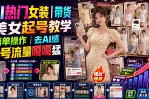 AI热门女装带货丨美女起号教学,简单操作,去AI感,起号流量嘎嘎猛