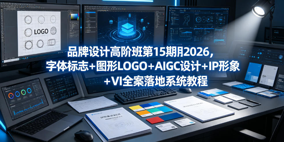 品牌设计高阶班*5期2026,字体标志+图形LOGO+AIGC设计+IP形象+VI全案落地系统教程