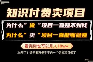 普通人为什么能够靠卖项目轻松月入10W+,而做项目却容易成炮灰,卖项目为什么能够稳賺不赔?【揭秘】