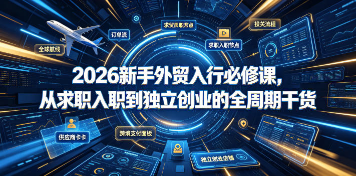 2026新手外贸入行必修课,从求职入职到*创业的全周期干货