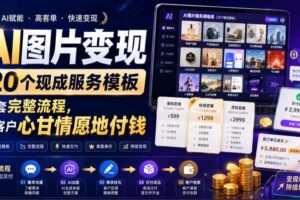 (19395期)AI图片变现,20个现成服务模板,一套完整流程,让客户心甘情愿地付钱【原创双语字幕】