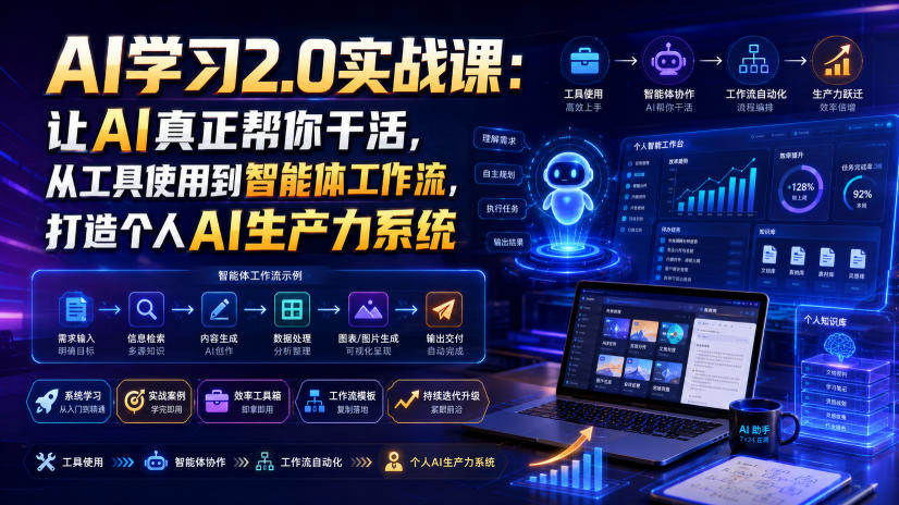 AI学习2.0实战课:让AI*帮你干活,从工具使用到智能体工作流,打造个人AI生产力系统