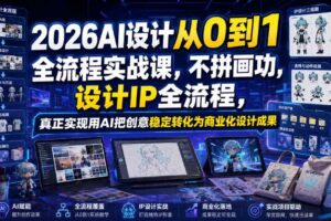 2026AI设计从0到1全流程实战课,不拼画功,设计IP全流程,真正实现用AI把创意稳定转化为商业化设计成果