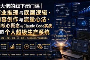某大佬的线下闭门课|商业推理与底层逻辑・内容创作与流量心法・AI核心概念与Claude Code实战,打造个人超级生产系统【录音+图片】