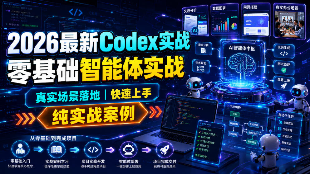 2026*Codex实战零基础智能体实战,真实场景落地,快速上手,纯实战案例