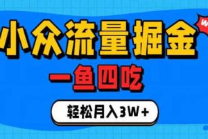 抓住单身经济风口!小众流量一鱼四吃,普通人也能月入3W+【揭秘】