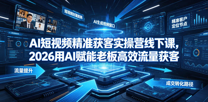 AI短视频*获客实操营6月10-14号线下课,2026用AI赋能**流量获客