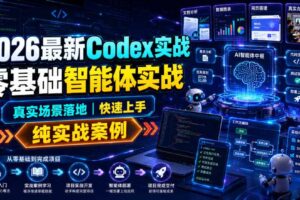 2026最新Codex实战零基础智能体实战,真实场景落地,快速上手,纯实战案例