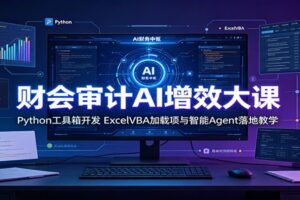 财会审计AI增效大课:Python工具箱开发,ExcelVBA加载项与智能Agent落地教学