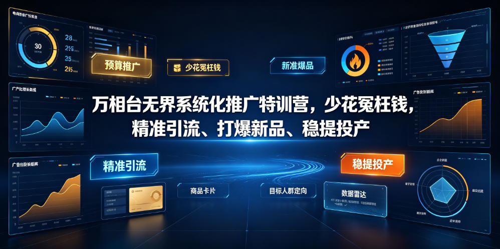 万相台*系统化推广特训营VI0.0,少花冤枉钱,*引流、打爆新品、稳提投产(全程录音+字幕)
