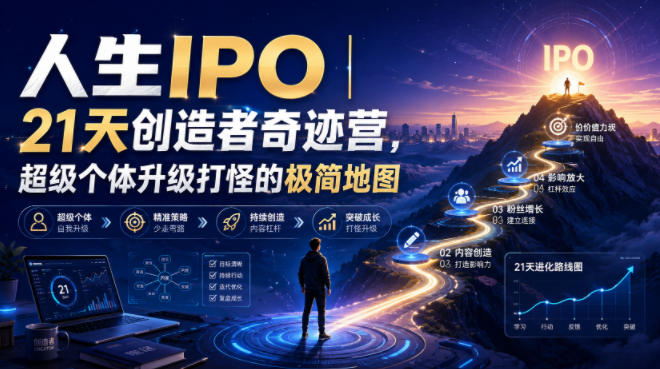 人生IPO︱21天创造者奇迹营,*个体升级打怪的极简地图