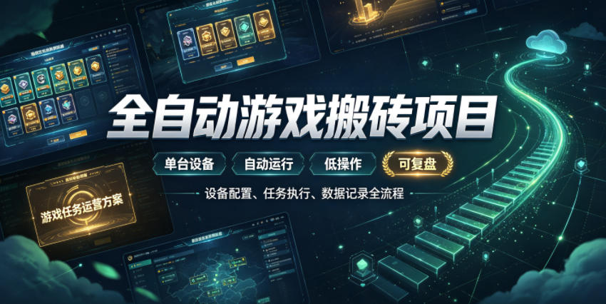 实现全自动游戏搬砖躺賺,每日*千元,近几年最稳,一台设备就能做!【揭秘】