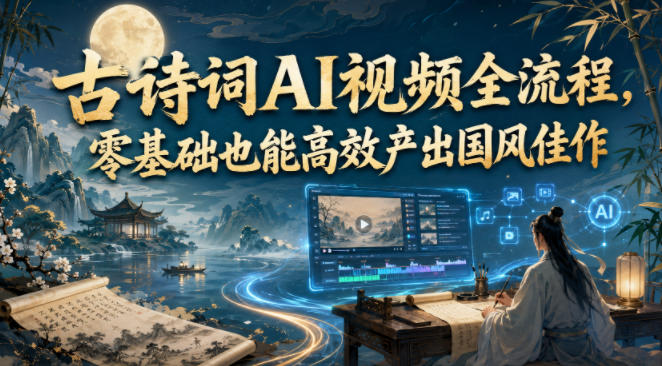 古诗词AI视频全流程,零基础也能*产出国风佳作