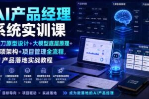 AI产品经理系统实训课|墨刀原型设计+大模型底层原理+立项架构+项目管理全流程,AI产品落地实战教程