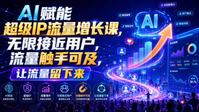 AI赋能*IP流量增长课,无限接近用户,流量触手可及,让流量留下来