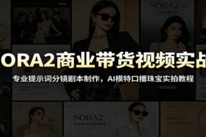 SORA2商业带货视频实战:专业提示词分镜剧本制作,AI模特口播珠宝实拍教程