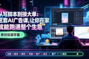 (19318期)从写脚本到接大单:这套AI广告课,让你在家就能跑通整个生意【原创双语字幕】