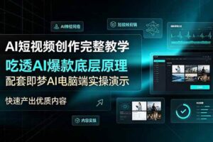 (19196期)AI短视频创作完整教学,吃透AI爆款底层原理,配套即梦AI电脑端实操演示,快速产出优质内容