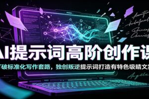 AI提示词高阶创作课:打破标准化写作套路,独创叛逆提示词打造有特色吸睛文案