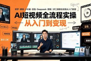 (19250期)AI短视频全流程实操:即梦·蝉镜·小云雀·豆包·Deepseek·剪映|多工具联合实操从入门到变现