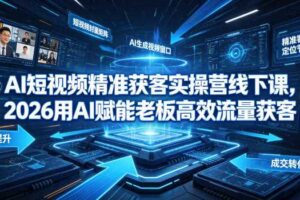 AI短视频精准获客实操营6月10-14号线下课,2026用AI赋能老板高效流量获客