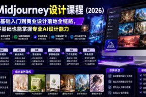 AI Midjourney设计课程(2026),从零基础入门到商业设计落地全链路,零基础也能掌握专业AI设计能力