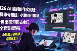 (19433期)2026AI漫剧创作实战班:工具账号搭建|小说转分镜模板|豆包出图溶图去水印全套实操教程