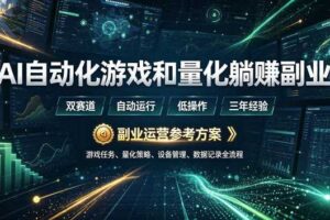 AI自动化游戏和量化躺賺副业:日入几张,稳定运行三年的项目!【揭秘】