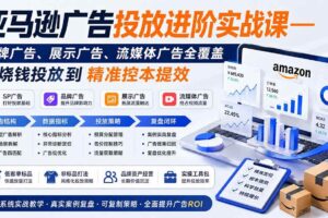(19882期)亚马逊广告投放进阶实战课——品牌广告、展示广告、流媒体广告全覆盖,从烧钱投放到精准控本提效