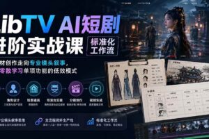 (19836期)LibTV AI短剧进阶实操课标准化工作流;从素材创作走向专业镜头叙事,告别零散学习单项功能的低效模式