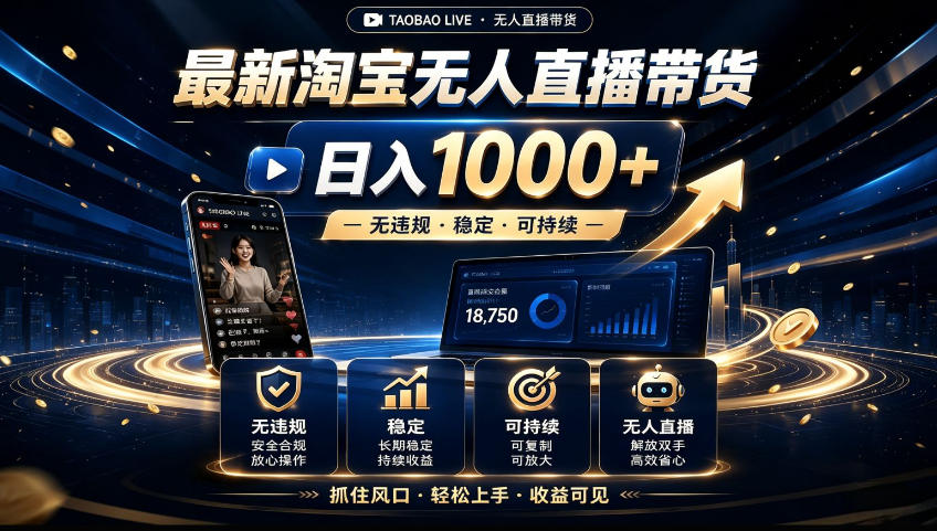2026淘宝无人直播15.0,*新技术,不用露脸、不用熬夜,自动直播自动出单,25小时卖17W【揭秘】