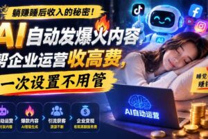 （19826期）躺赚睡后收入的秘密！AI 自动发爆火内容，帮企业运营收高费，一次设置不用管【原创双语字幕】