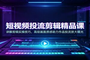 短视频投流剪辑精品课:讲解剪辑实操技巧,高级画面质感助力作品投流放大曝光