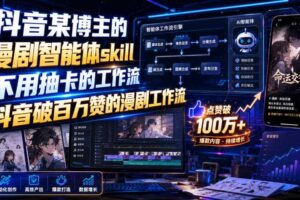 抖音某博主的漫剧智能体skill,不用抽卡的工作流,抖音破百万赞的漫剧工作流