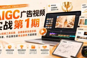 AIGC广告视频实战第1期,主流AI视频工具实操、品牌案例深度拆解、赛事参赛、作品集包装商业接单方面教程