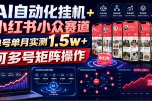 AI自动化挂G+小红书小众赛道，单号单月实测1.5w+，可多号矩阵操作【揭秘】