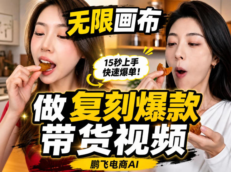 无限画布实操教程,搭一个炸裂级黑科技工作流——一键复刻*带货视频