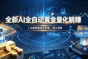 全新AI全自动黄金量化躺賺:小白学会当天学会,月入2W!【揭秘】