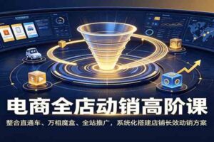 电商全店动销高阶课:整合直通车、万相魔盒、全站推广,系统化搭建店铺长效动销方案