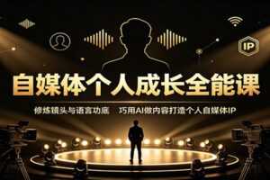 自媒体个人成长全能课:修炼镜头与语言功底,巧用AI做内容打造个人自媒体IP