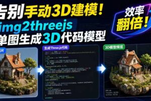 告别手动3D建模!img2threejs单图生成3D代码模型,效率翻倍!